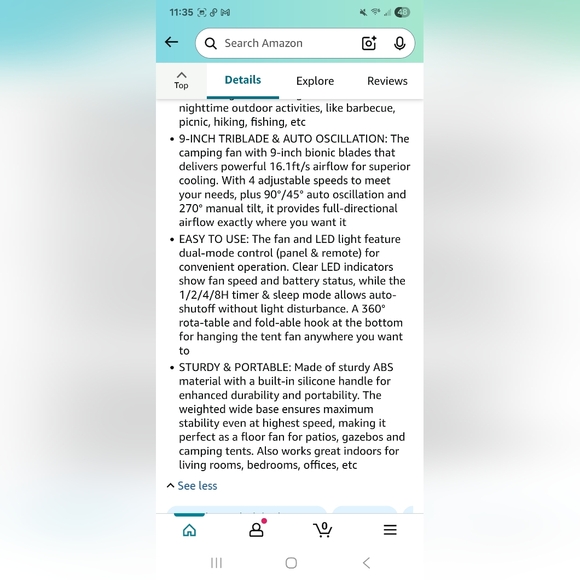 Portable Orange and Black Fan Set - Picture 8 of 11